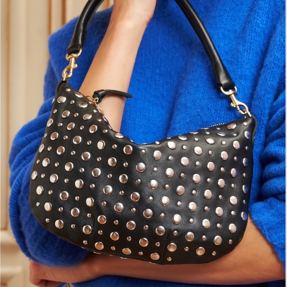 Clare V Petit Moyen Black W/ Silver Studs NWT RARE - Picture 12 of 17